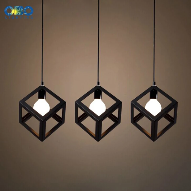 Винтаж железа черный/белый Тенты подвесной светильник обеденный Крытый бар