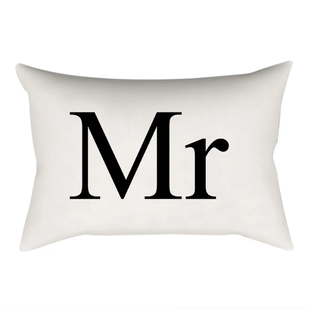 MR MRS декоративные белые короткие плюшевые ботинки Подушка Чехол s влюбленных подарок подушки постельные принадлежности chuion z0605# G30