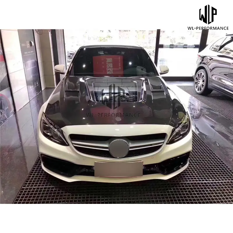 W205 высокое качество карбоновое волокно/FRP капот двигателя прозрачные капоты автомобильный Стайлинг для Mercedes-Benz C Класс W205