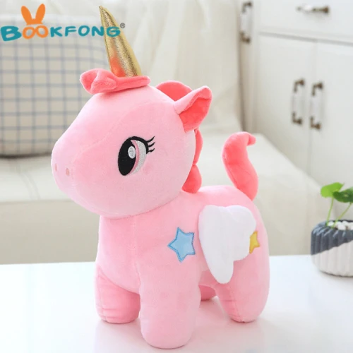 30cm pink K Мультяшная плюшевая игрушка в виде единорога Kawaii, единорога, лошадка с куклой, мягкая плюшевая подушка в виде животного, высокое качество, детский подарок на день рождения, Рождество, 20-85 см - Цвет: 30cm pink K