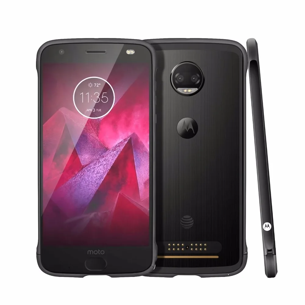 Чехол для Moto Z2 Force, Алюминиевый металлический бампер lenovo с защитой от царапин, ударопрочный с одной пряжкой, легко монтируется, черный защитный чехол