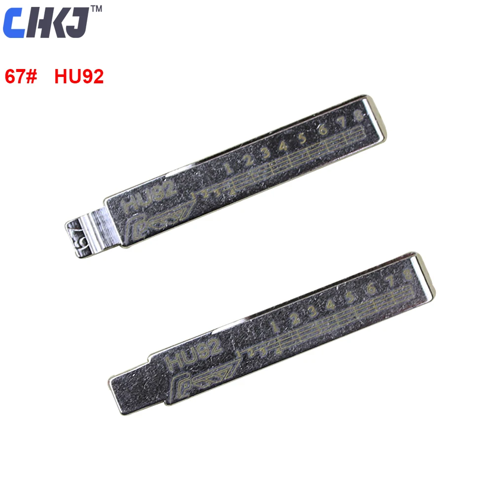 Лезвие для ключа CHKJ, 10 шт./лот, HU92, с гравировкой для BMW Mini Land Rover 67