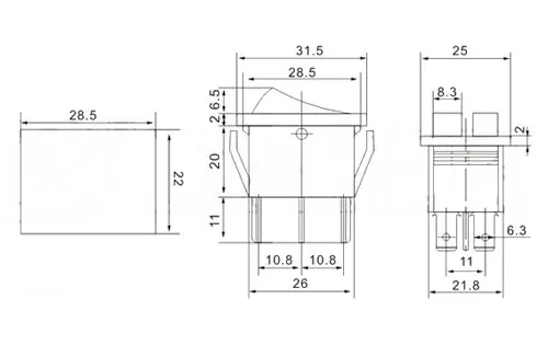 Kcd3 15A 250v AC кулисный переключатель 2 варианта цвета и цвета красного медные булавочные с Красной светодиодной лампой вкл/выкл переключатель с 6 шпильки