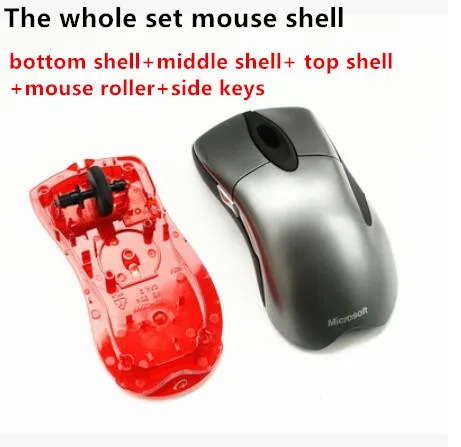 1 комплект корпус мыши+ ролик для мыши+ боковые клавиши для microsoft Intelli mouse EXPLORER 3,0 чехол для мыши - Цвет: silver