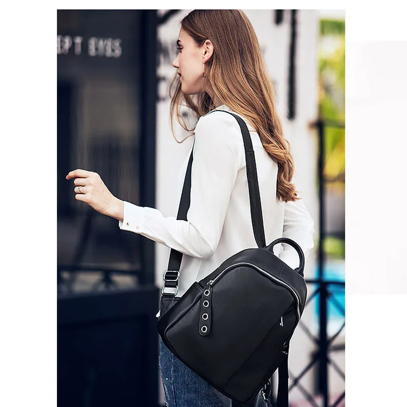 ZENCY женский школьный рюкзак из 100% натуральной кожи|backpack bag|leather women backpackwomen backpack |