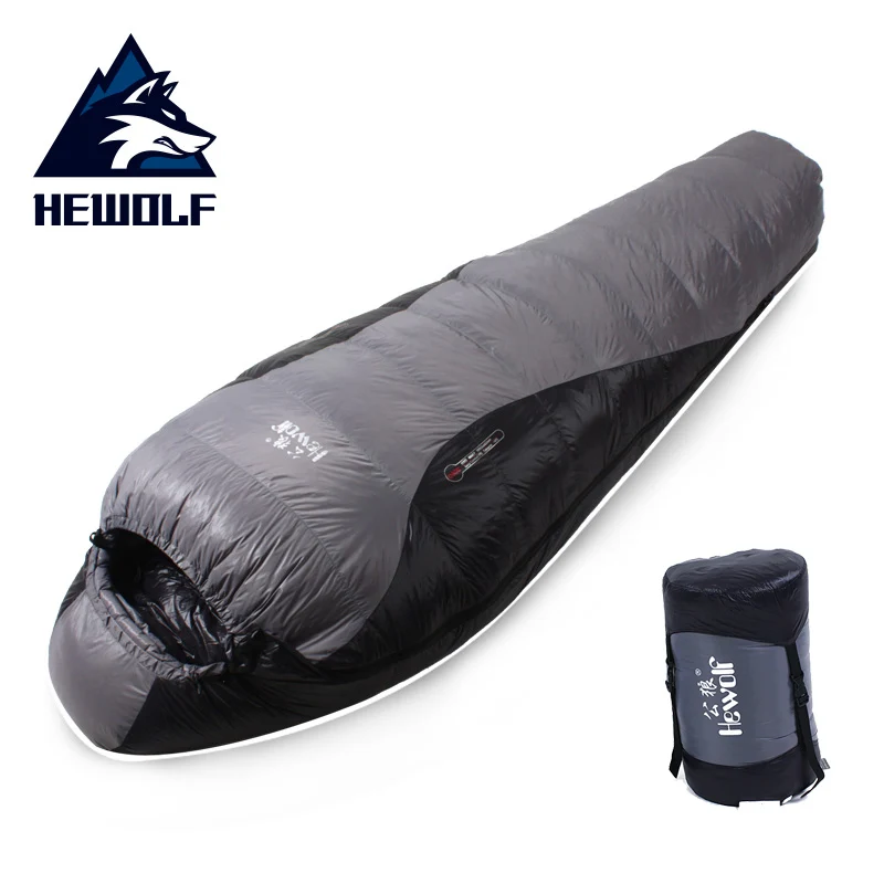 

Hewolf Winter Adult Outdoor Camping Sleeping Bag 90% White Goose Down Mummy Ultralight Sleeping Bag Hiking Travel Camp Equipment