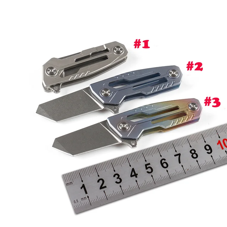 Freewolf 3 Handle Colors Mini Small Flipper Folding Knife D2 Stone Wash Tanto Blade TC4 Titanium Alloy H0123 | Инструменты