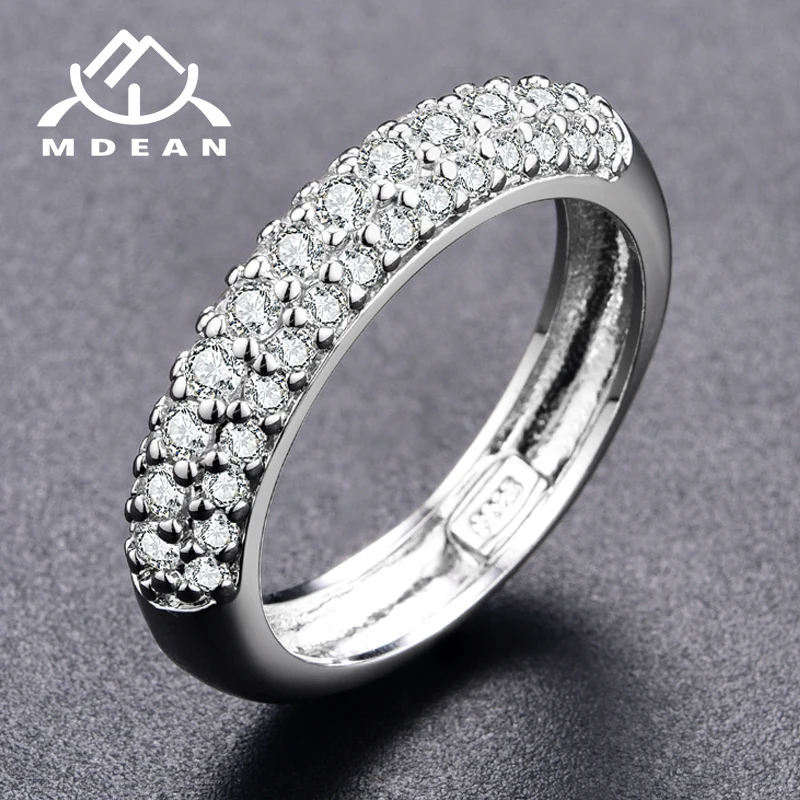 MDEAN круглое кольцо Anilos белого золота цвет ювелирные изделия Панк bague кольца для женщин AAA циркон ювелирные изделия мода Размер 5-12 MSR037