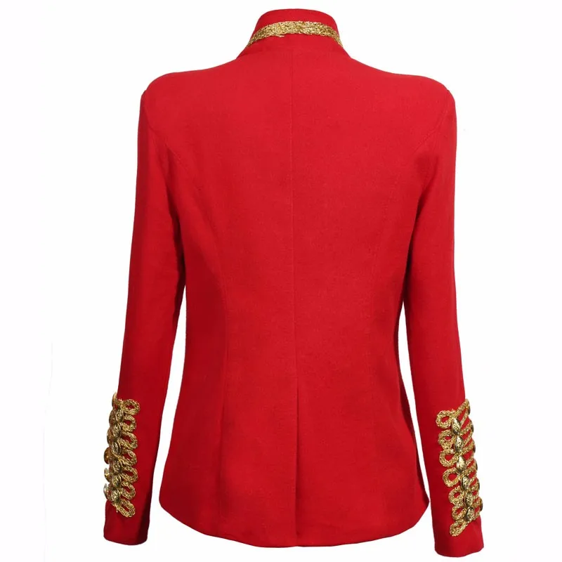 Женская черная красная куртка наряд кисточки цепочки пальто эполеты тонкий