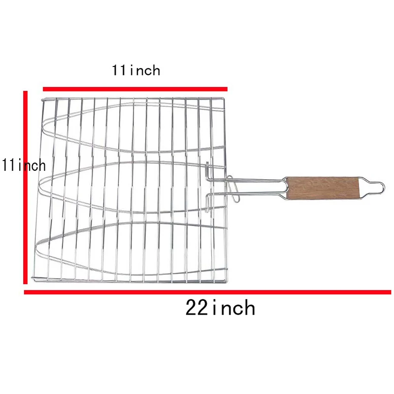 Антипригарная корзина для рыбного гриля тройной рыбный гриль сетка деревянная
