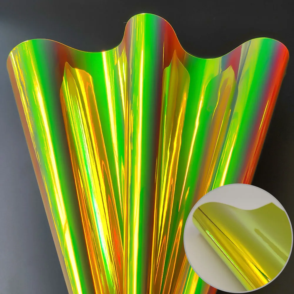 Yellow(20cm x 15cm) Радужная голографическая Радужная ткань из искусственной кожи лазерная ткань бант для волос DIY толщина материала 0,9 мм - Цвет: Yellow(20cm x 15cm)