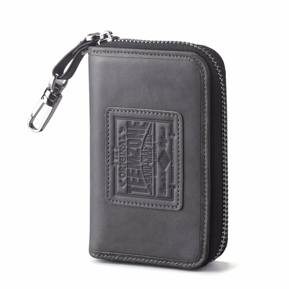 Teemzone Высокое качество Натуральная кожа коровья мужская сумка для ключей брелок