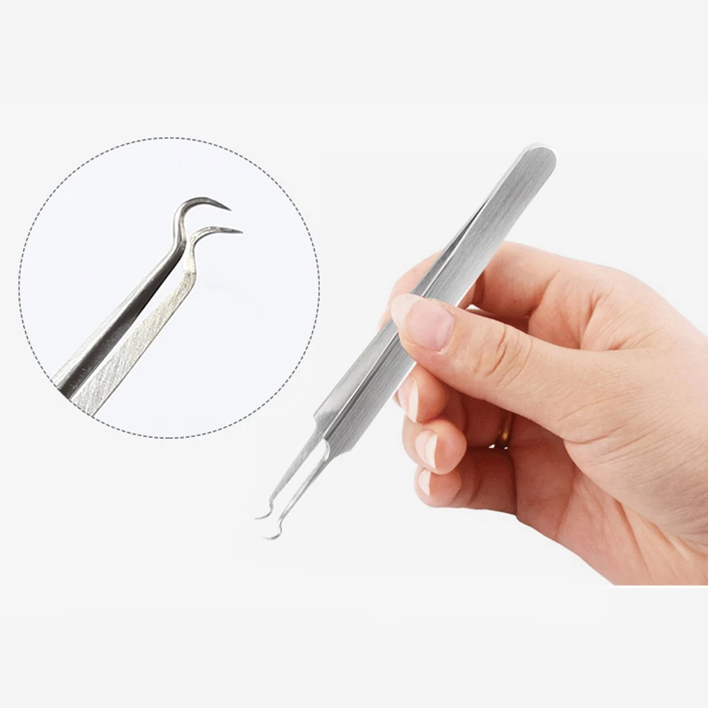 Прямые изгиб изогнутый угорь клип пинцет прыщ комедона Remover Комплект лицо чище |