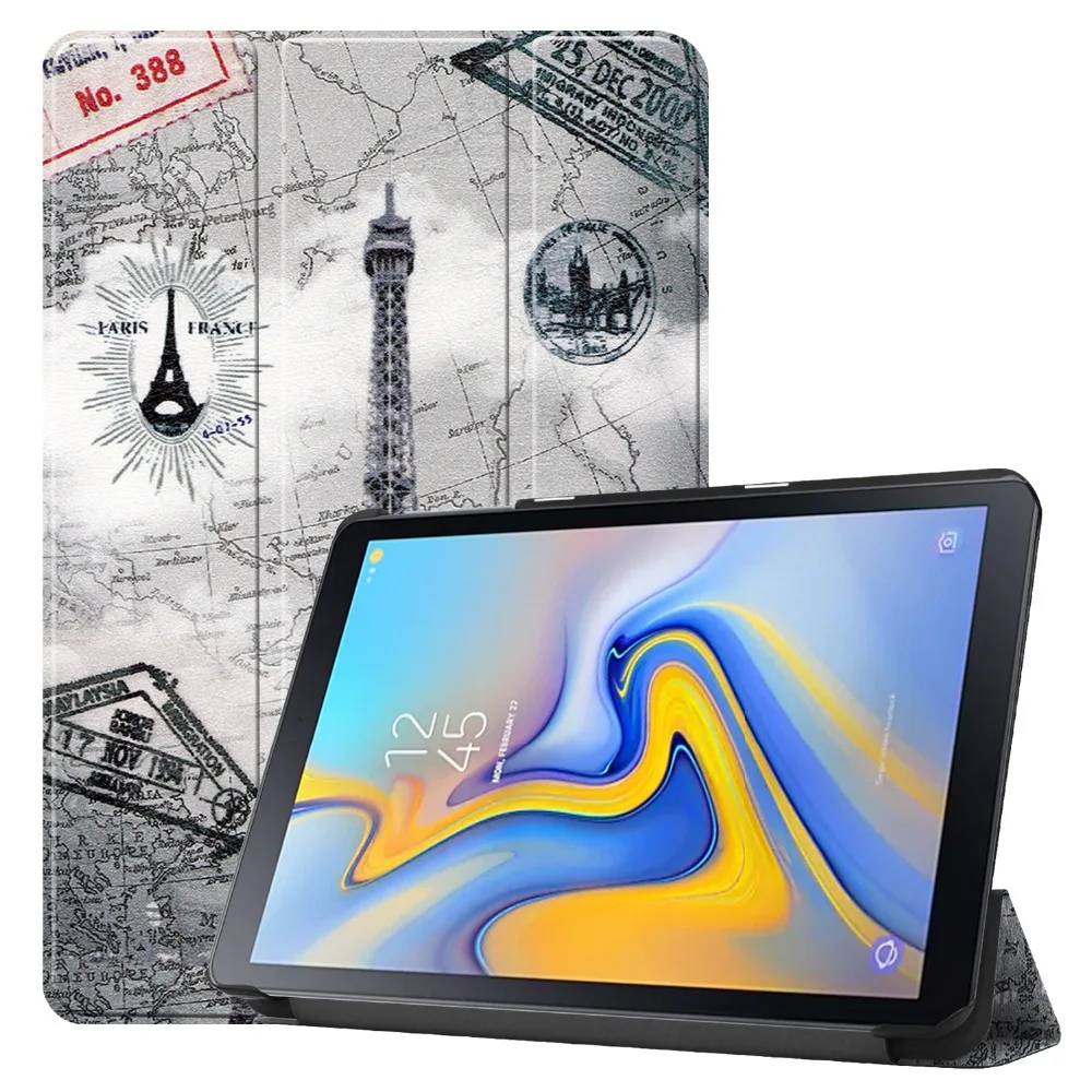 Печатные флип чехол Кожаный чехол для Samsung Galaxy Tab расширенный 2 10," SM-T583 ультра тонкий задняя стенд Капа Fundas+ стилус