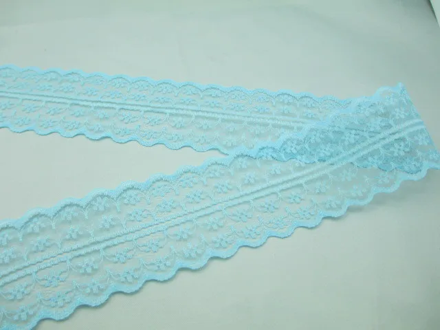 Новое поступление 10 ярдов/4 см широкая небесно голубая двусторонняя кружевная