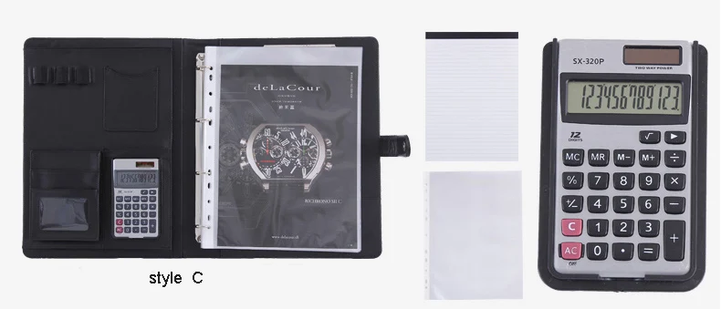 Винтажные A4 Кожа PU Padfolio мужские деловые договор управления застежка замок документ менеджер файл папка-портфель 1199b