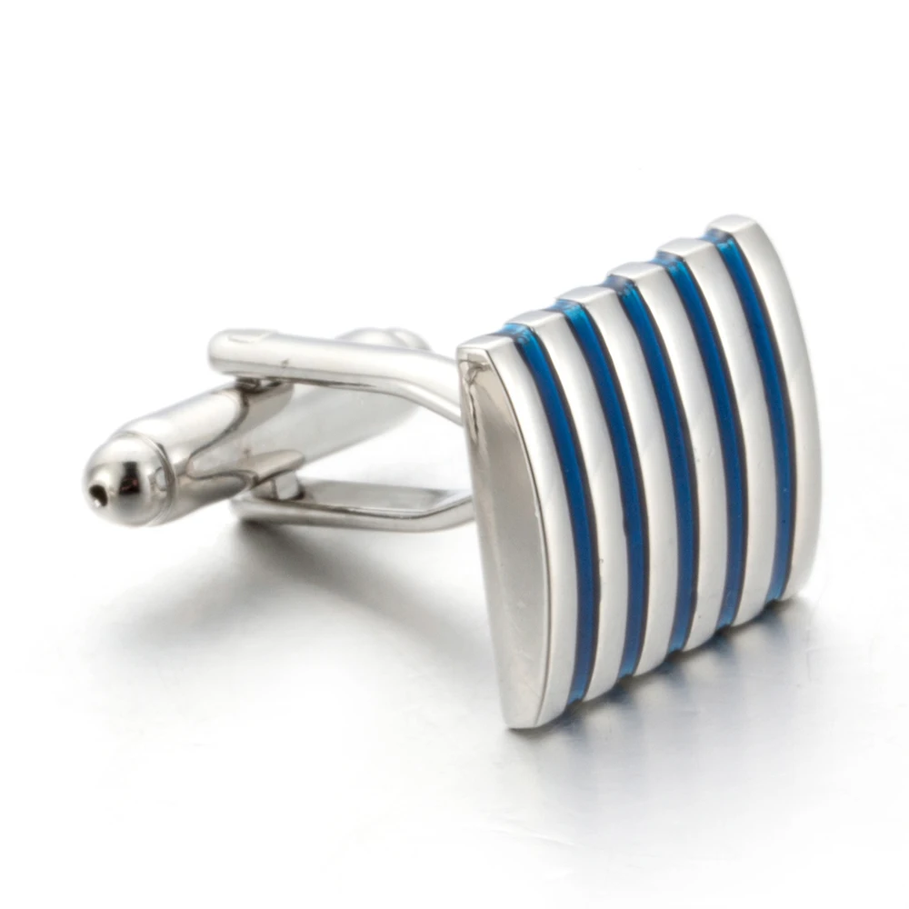 Вагула Высокое качество Мужские Запонки квадратное серебряное покрытие синяя