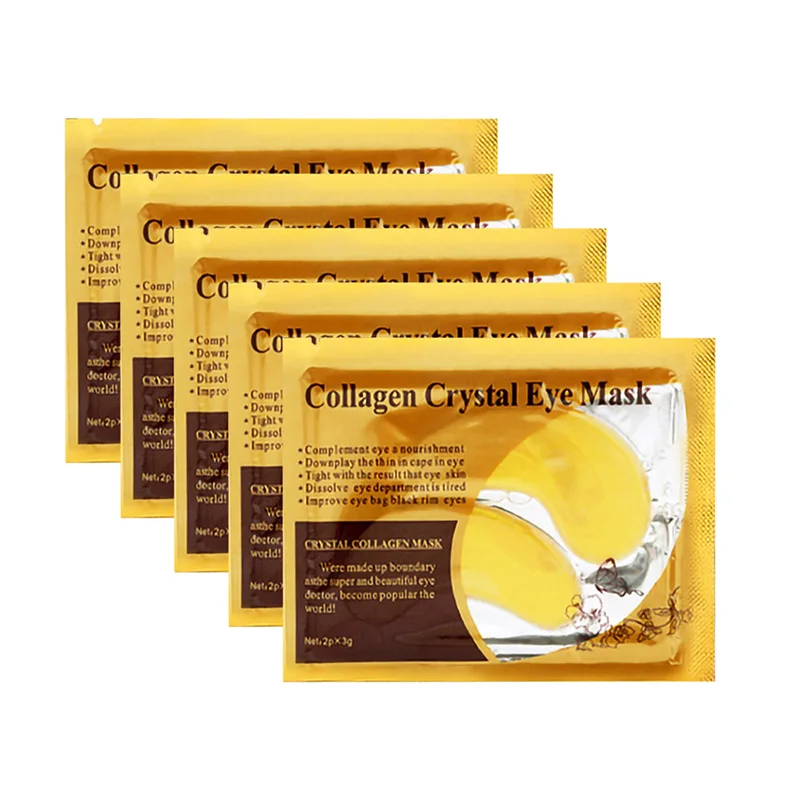 Gold 1 Маска для глаз с кристаллами, коллагеновые патчи, 10 шт = 5 пар, темные круги, удаляют увлажняющие, против отечности, против морщин, подушечки для глаз, уход за лицом - Цвет: Gold 1