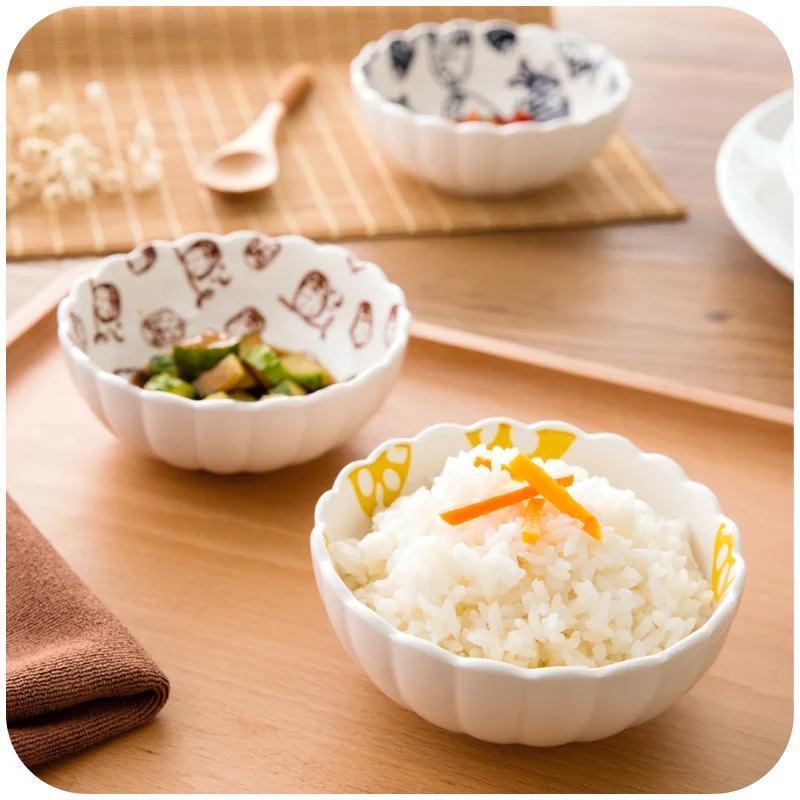 Japanese and wind hand-painted ceramic bowl occupy the home Retro thread household utensils rice bowls salad of soup | Дом и сад