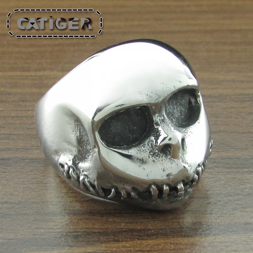 Бесплатная доставка Панк 316L нержавеющая сталь серебристый цвет черный огромное