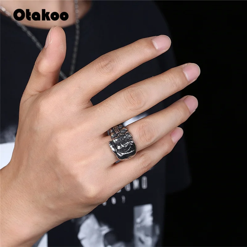 Otakoo ool байкерское кольцо с кулаком панк готика золото серебро титан нержавеющая