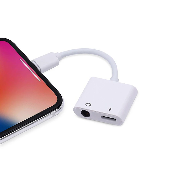 Адаптеры для наушников Iphone 7 8 3 5 мм аудиоадаптеры iOS 11 12 2 в 1 адаптер Lightning зарядки и