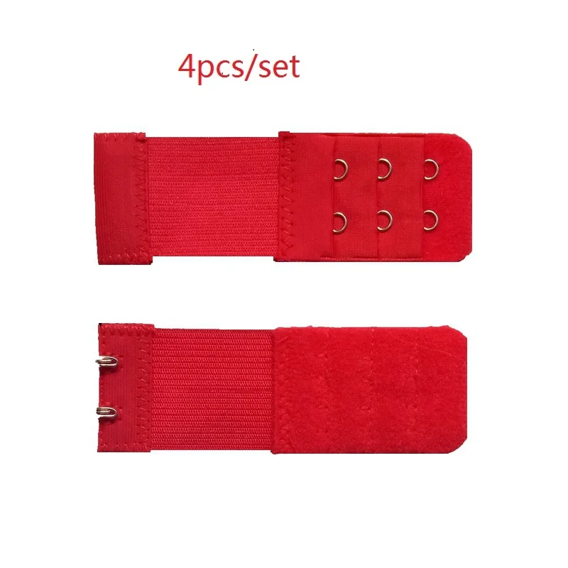 4pcs 3/4 шт. Пряжка Расширенный удлиненный пояс бюстгальтеры 3 ряда 2 крюк/2 ряда 3 крючка аксессуары для удлинения для нижнее белье, пояс для похудения - Цвет: 4pcs