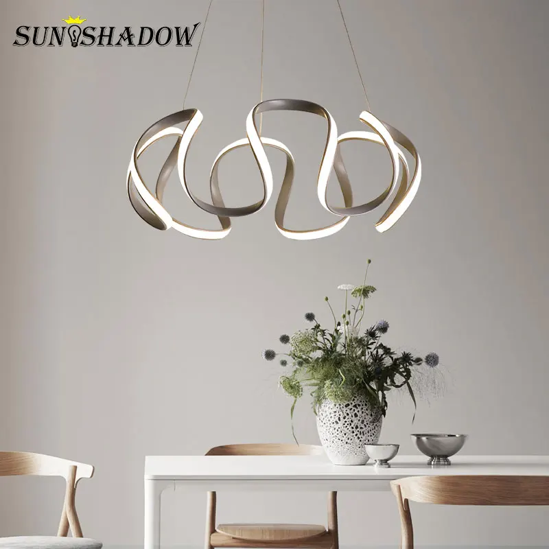 Home Luminaires Modern Led Pendant Lights For Dining room Kitchen Living Ceiling Mounted Fixtures Lamp Gray | Лампы и освещение