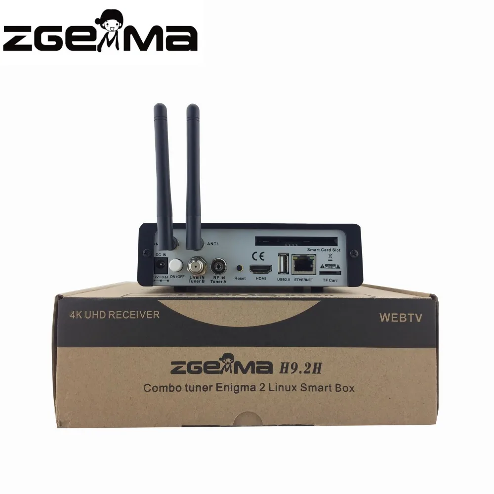 Kaufen 2 Teile/los 4K UHD Zgemma H 9,2 H Combo DVB-S2X + DVB-T2/C Satellite TV BOX Linux E2 IPTV STALKER WIFI Gebaut-in