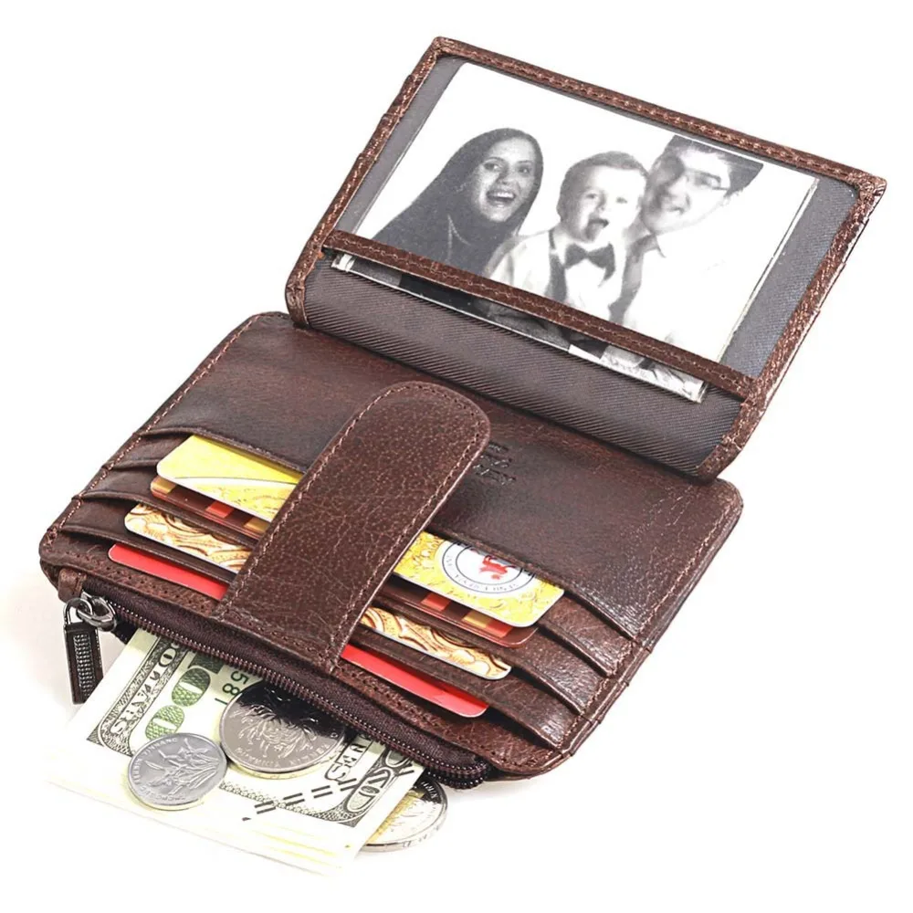 Бренд KAVIS натуральная кожа держатель для карт на молнии женские модные мужские ID