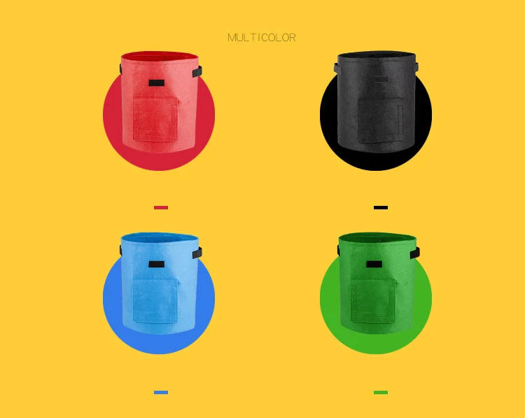 5-10 Gallon Fabric Grow Bags Breathable Pots Planter Root Pouch Container Plant Smart Pots with Handles Garden Supplies potatoes