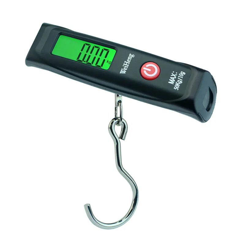 with hook Портативные мини-весы для багажа 50kg10g ручной Дорожный чемодан с крюком для рыбы, весы, электронное взвешивание, весы - Цвет: with hook