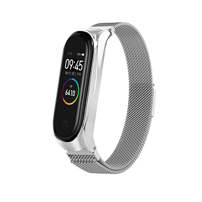 HANGRUI для Xiaomi mi Band 4 3 сменный Браслет mi lanese Loop ремешок mi Band 4 металлический ремешок из нержавеющей Стали Быстросъемный ремешок - Цвет: Silver