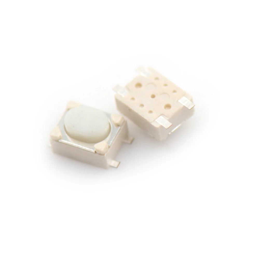50 шт./лот оптовая продажа SMD 4-контактный 3*4*2 5 мм белый тактовый Кнопочный