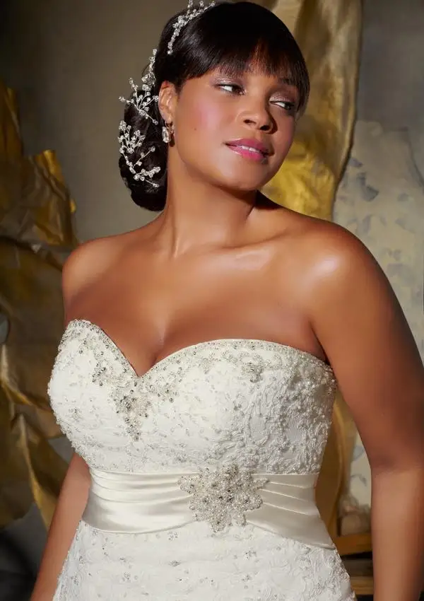 

Plus size wedding dresses 2016 VESTIDO DE NOIVA sweetheart sleeveless beaded appliques bridal gowns ivory Robe de mariage SH362