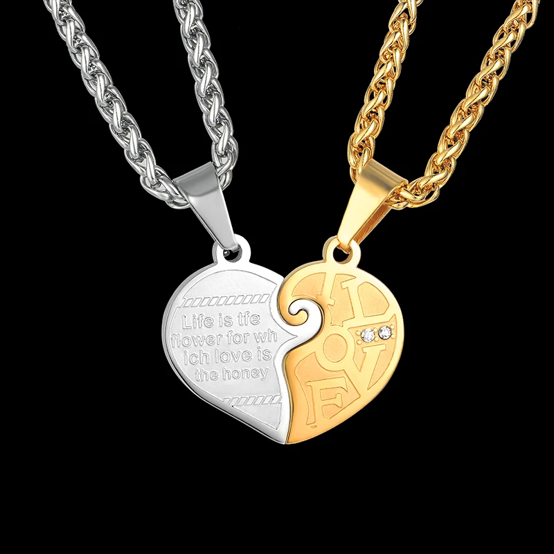 Ожерелье с подвеской в виде сердца для влюбленных пар и цепочки мужчин/женщин
