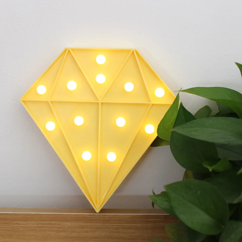 Белый желтый синий розовый светодиодный ночник ромбовидная прикроватная лампа