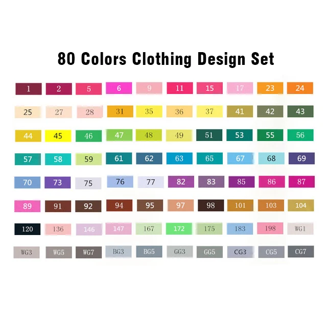 Touchfive 30/40/60/80 Colors Art Marker Set Alcohol Based Sketch Marker Pen For Drawing Manga Design Art Set Supplies - Цвет: 80 Clothing Set