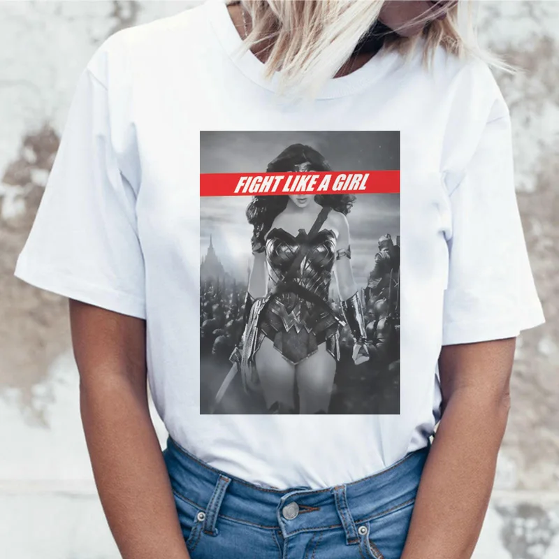 2714 Wonder Woman футболка ulzzang футболка женская футболка в стиле Харадзюку femme хип-хоп женский летний топ уличная одежда с рисунком - Цвет: 2714