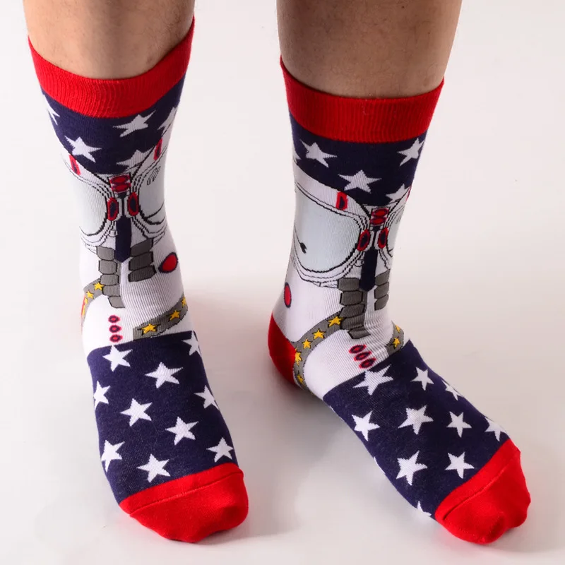 Носки мужские длинные х/б с принтом арбуза кукурузы|cotton socks for men|socks mencotton |