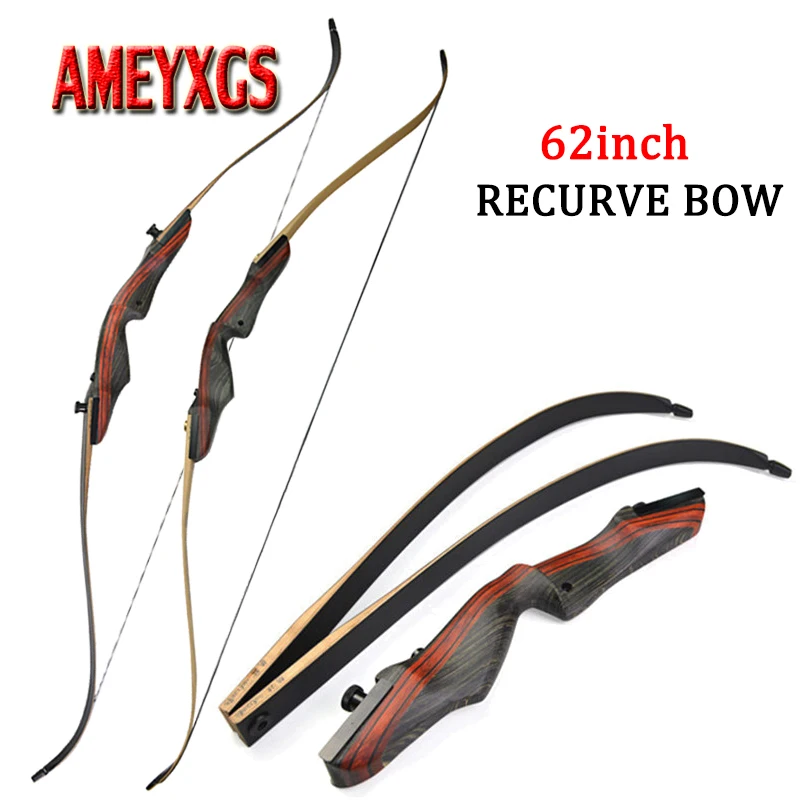 

1set 62" Archery 20-50lbs Recurve Bow Takedown Hunting Bow Right Hand Traditional Bow For Bow Arrows Hunting Shooting Accessorie