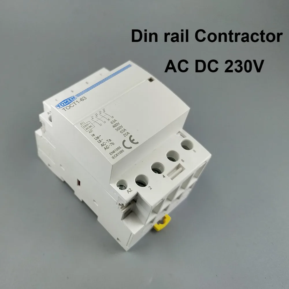 TOCT1 4P 63A 230V AC DC COIL 50/60HZ Din rail Household ac Modular contactor | Contactors