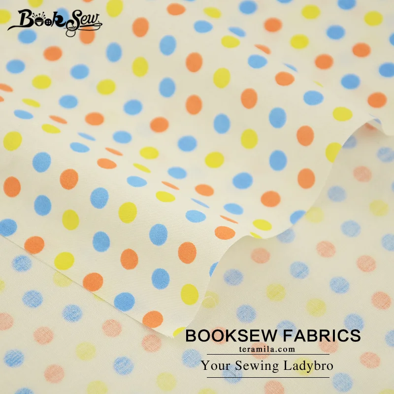 Стеганая Ткань Booksew из 100% хлопка с узором в горошек Tecido Tela для малышей сделай сам