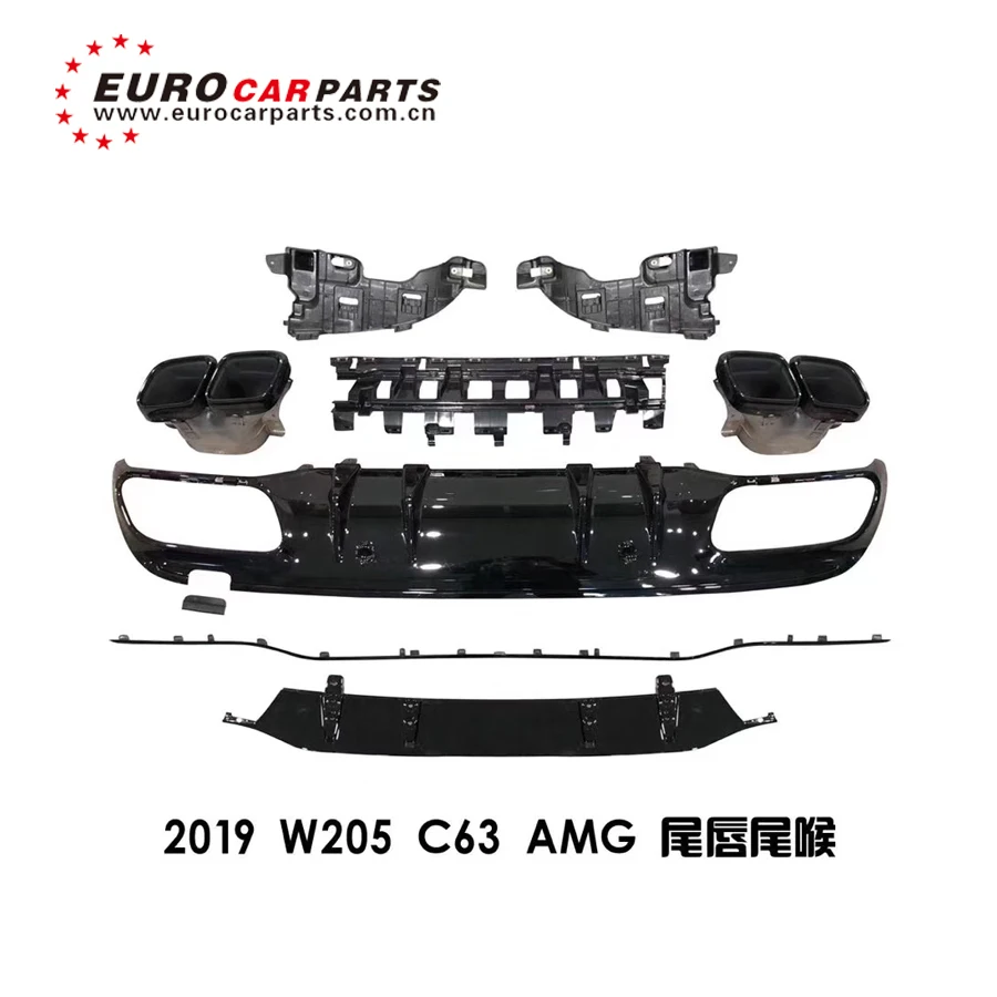 C Класс W205 Спортивная линия диффузор и глушитель наконечники для w205 C43 спортивные модели- до вид