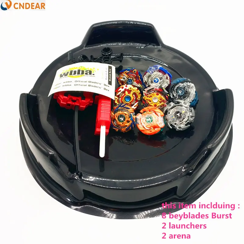 8pcsArena002 Beyblade burst тупи Металл Fusion черный набор коробка игрушка лезвие пусковое устройство волчок игрушки для Childn - Цвет: 8pcsArena002