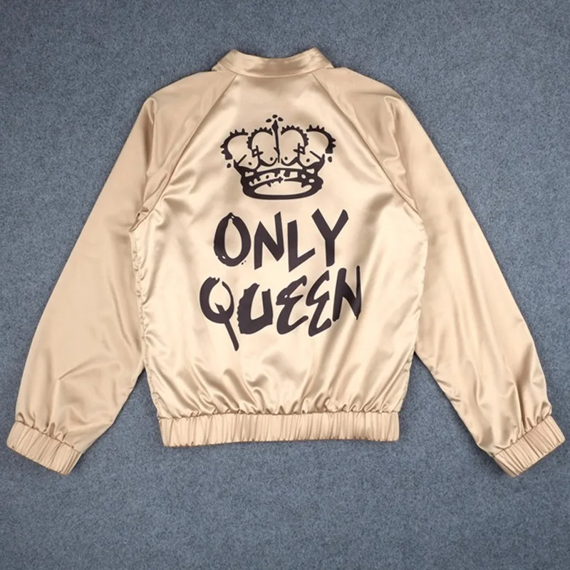 HEE GRAND/Женская мода Базовая куртка атлас золото серебро Бомбер пальто осень