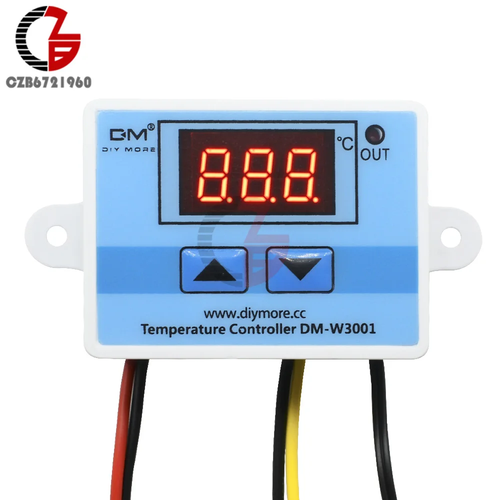 DC 24V W3001 W1321 12 в 110 В 220 В светодиодный цифровой термостат для холодильника регулятор температуры Лер термометр нагреватель для инкубатора контроль - Цвет: DC 24V