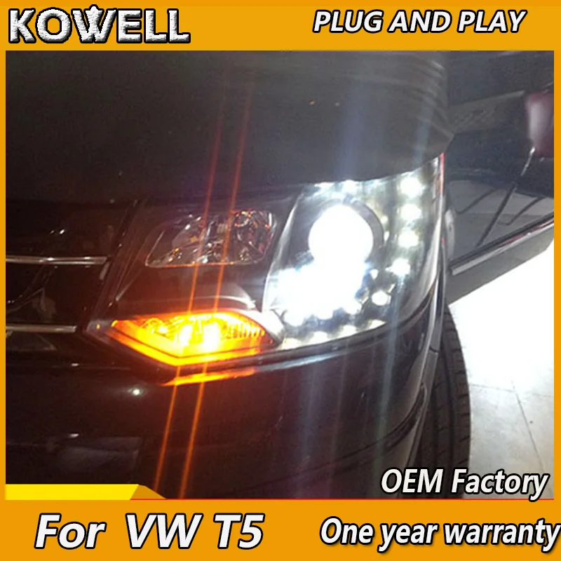 Стайлинг автомобиля KOWELL для VW Multivan T5 фары светодиодный 2010 2016 ДХО линзы двойной