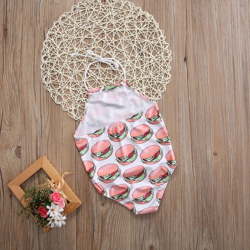 Детский бикини для маленьких девочек милый купальник с принтом печенье