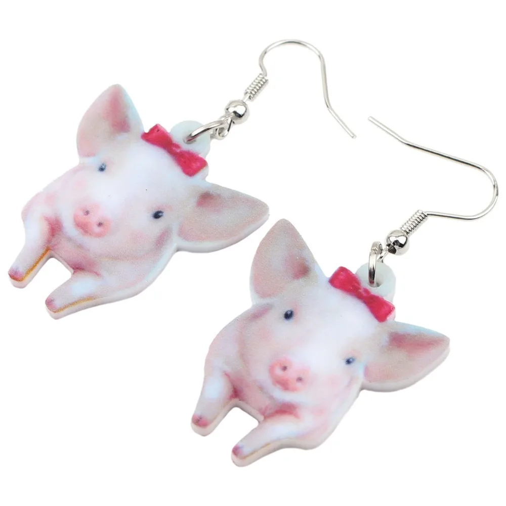 WEVENI акриловые Мультяшные милые свинки Свинка Свинья серьги-капли большие
